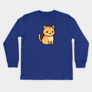 Orange Tabby Cat Kids Long Sleeve T-Shirt